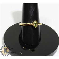 #186-GREEN PERIDOT RING SIZE 7.8