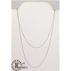 #113-STERLING SILVER NECKLACE 2pcs/18"