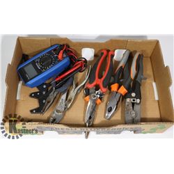 FLAT OF PLIERS AND MASTERCRAFT MULTI METER