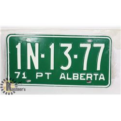 BRAND NEW OLD STOCK 1971 ALBERTA LICENSE PLATES