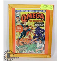 OMEGA #1 COLLECTORS COMIC IN FRAME