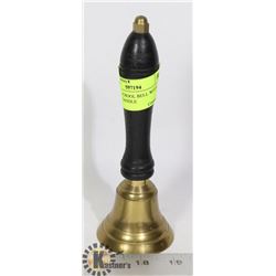 VINTAGE SCHOOL BELL WITH WOODEN HANDLE