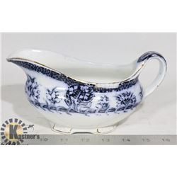 ANTIQUE FLOW BLUE MIKADO GRAVY BOAT
