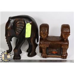 2 WOOD CARVING PIECES