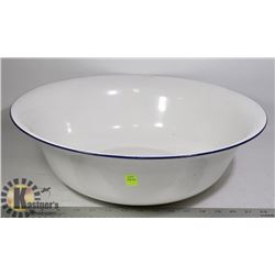 ANTIQUE BLUE RIMMED XL 18' ENAMEL BASIN