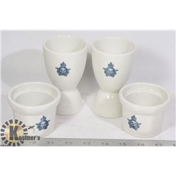 4 PC RCAF MEDALTA JAM JARS & EGG CUPS