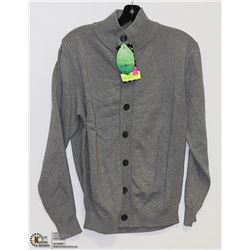 NEW LEMON-B SIZE LARGE GREY BUTTON UP SWEATER