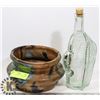 Image 1 : WINE DECANTER AND CLAY BOWL