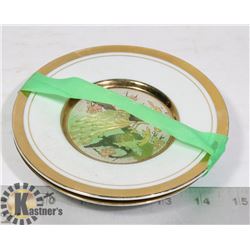 FINE CHINA 6INCH PLATE X 2 PEACOCKS AND FLOWERS