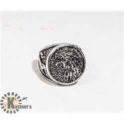 ALPHA STAINLESS STEEL HEAVY RING SZ9