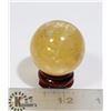 Image 1 : #73-CALCITE SPHERE BALL + STAND 37.2mm
