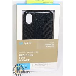 NEW SPECK X / XS IPHONE CASE  BLACK GLITTER W/GRIP