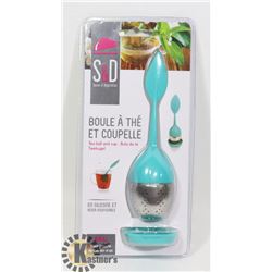 NEW TEA BALL WITH SAUCER FOR STEEPING LOOSE TEA
