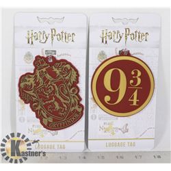 TWO NEW HARRY POTTER LUGGAGE TAGS