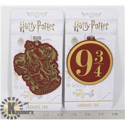 TWO NEW HARRY POTTER LUGGAGE TAGS