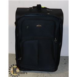 LARGE BLUE SUITCASE ON WHEELS