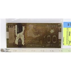 24 K CARAT GOLD $100 BANK NOTE
