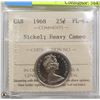 Image 1 : 1968 SILVER 25 CENT COIN ICCS GRADED PL-64.