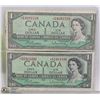 Image 1 : PAIR OF 1954 ONE DOLLAR BILLS - ASTERICK ISSUE