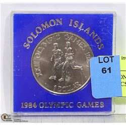 SOLOMON ISLANDS  1984 LA OLYMPICS DOLLAR.