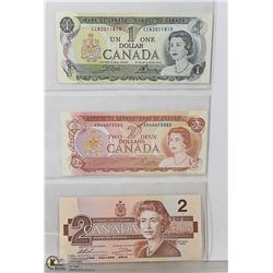 SHEET OF COLLECTIBLE CANADIAN BILLS: