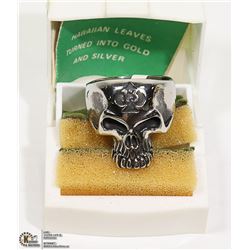 NEW MENS METAL SKULL FACE RING WITH #13