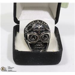 NEW MENS METAL SKULL HEAD RING WITH