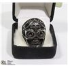 Image 1 : NEW MENS METAL SKULL HEAD RING WITH