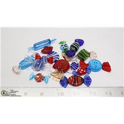 BAG OF HAND BLOWN GLASS CANDY ORNAMENTS