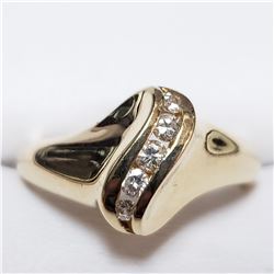 3) 14KT YELLOW GOLD DIAMOND RING. SIZE 7.5