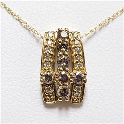 4) 18 KARAT YELLOW GOLD CHOCOLATE DIAMOND PENDANT