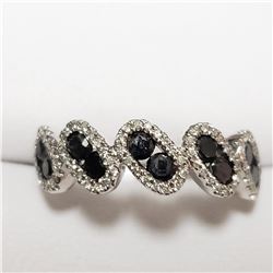 7)14KT WHITE GOLD FANCY COLORED BLACK DIAMOND RING