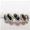 Image 1 : 7)14KT WHITE GOLD FANCY COLORED BLACK DIAMOND RING