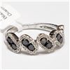 Image 2 : 7)14KT WHITE GOLD FANCY COLORED BLACK DIAMOND RING