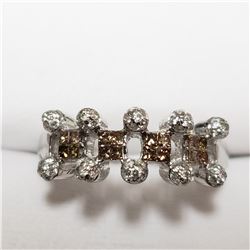 9) 18KT WHITE GOLD FANCY CUT CHOCOLATE COLORED