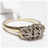 Image 2 : 30) 14KT YELLOW & WHITE GOLD DIAMOND RING. SIZE 8