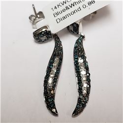 78) 14KT WHITE GOLD FANCY COLORED BLUE DIAMOND