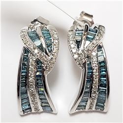 76) 14KT WHITE GOLD FANCY CUT & COLORED BLUE