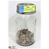 Image 1 : ANTIQUE CROWN JAR WITH CANADIAN & AMERICAN COINS