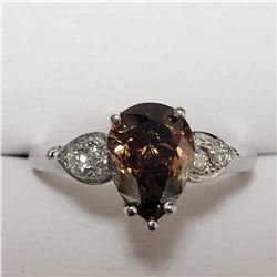 71) 14KT WHITE GOLD FANCY CUT CHOCOLATE BROWN