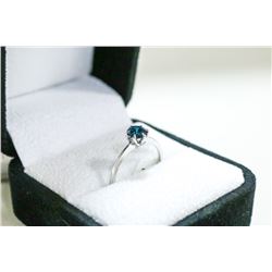 34)14KT WHITE GOLD FANCY COLORED DIAMOND SOLITAIRE