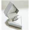 Image 1 : 38) 14KT WHITE GOLD DIAMOND RING. SIZE 7