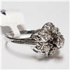 Image 3 : 21) 18KT WHITE GOLD DIAMOND RING. SIZE 10