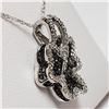 Image 3 : 70) 18KT WHITE GOLD BLACK DIAMOND PENDANT WITH