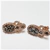 Image 1 : 69) 14KT ROSE GOLD PAIR OF BROWN DIAMOND STUD