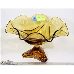 ART GLASS FOOTED BOWL