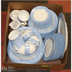 44PC PORCELAIN SET- ROSCHER & CO. BLUE FLORAL