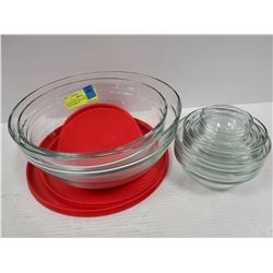 GLASS BOWL SET- 17 PIECES- ARC FRANCE BRAND