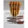 Image 1 : KITCHEN KNIFE SET- 5 PIECE WOOD HANDLE- LAGUIOLE