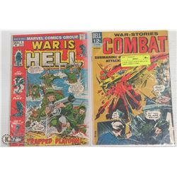 2 WAR COMICS WAR IS HELL #5 & 1960'S COMBAT COMIC